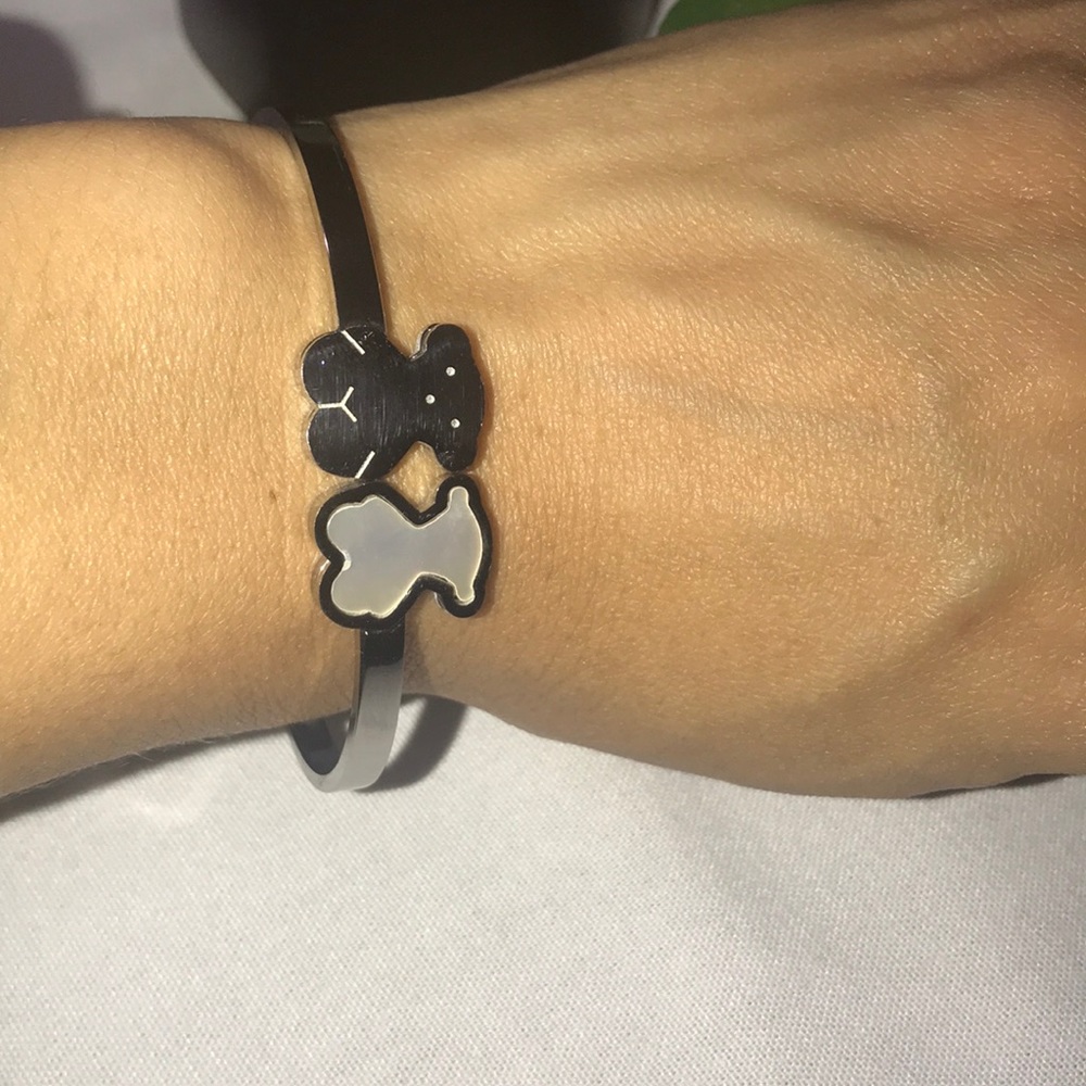Tow bears Silver bracelet